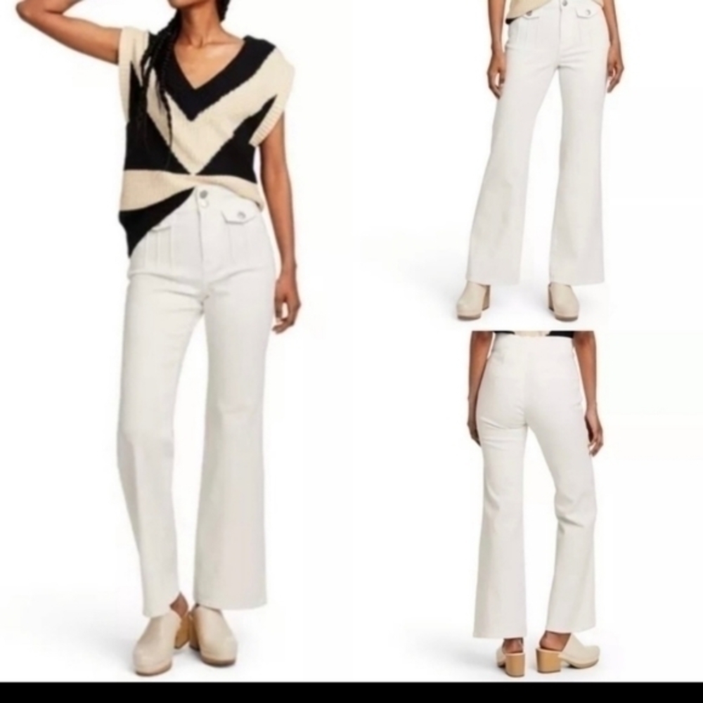 Victor Glemaud‎ NWT Flare Jeans High Rise Denim Pants Size 20W/22W Cloud Dancer